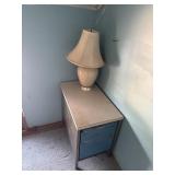 Metal file stand and lamp