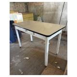 1 drawer enamel top table