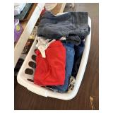 Basket with clothing