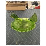 Green chicken nesting dish