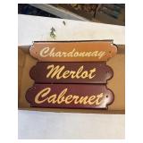 Metal wine signs