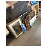 Large lot of framed prints and paintings