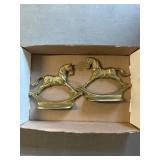 Brass horse bookends
