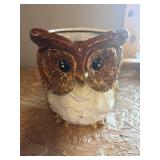 Pottery owl vase