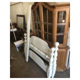 WHITE STENCILED BED FRAME