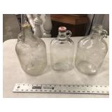 LOT OF 3 GLASS JARS