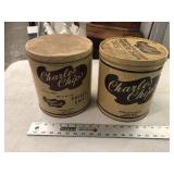 LOT OF 2 CHARLES CHIPS TINS