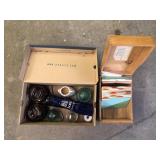 GLASSWARE AND WOODEN BOX