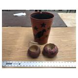 CROW WASTE BASKET AND MISC