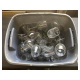 TOTE FULL OF GLASSWARE