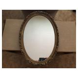 GOLD FRAMED OVAL MIRROR