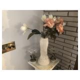 VASE AND 2 MARBLE HOLDERS