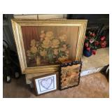 LOT OF 3 PICTURES AND VASE
