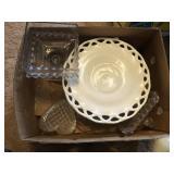 CANDY DISH AND MILK GLASS
