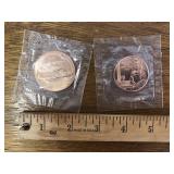 LOT OF 2 COPPER ROUNDS