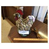 STAINED GLASS ROOSTER LAMP