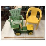 JOHN DEERE TOY AND CHILDS CHAIRS
