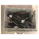 TOTE FULL OF MOTORCYCLE PARTS