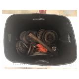 TOTE WITH MOTORCYCLE PARTS