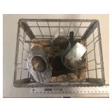 CRATE WITH MOTORCYCLE PARTS
