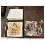 COLLECTORS DISH AND VINTAGE GLASSES