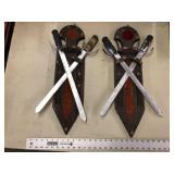 LOT OF 2 SWORD WALL HANGERS