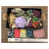 LOT OF SCARFS AND PURSES