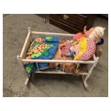 DOLL CRADLE WITH DOLLS