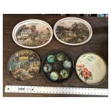 LOT OF 5 TIN TRAYS