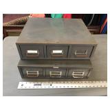 PAIR OF METAL CARD FILES