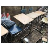 LOT OF 4 SCHOOL DESKS