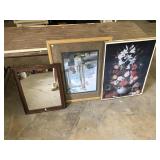 MIRROR AND 2 FRAMED PRINTS