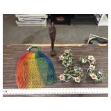 CARVING , IRON FLOWERS AND BAG