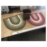 BRAIDED RUGS AND COPPER CAN