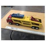 TONKA CAR HAULER WITH CARS