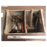 WOOD CRATE WITH TOOLS