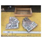 NEW YORK PLATES AND ADVERTISING BOX