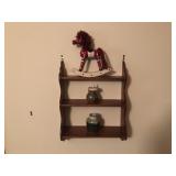 WALL DISPLAY SHELF WITH CONTENTS