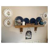 PLATES, OIL LAMP AND MISC