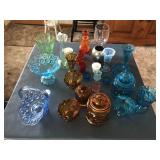 LOT OF COLORED GLASS