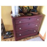 3 DRAWER RED DRESSER