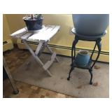 PAIR OF PLANT STANDS ONE IS IRON