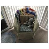 WICKER CHAIR AND CONTENTS