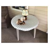 TABLE, LAMP AND HORSE