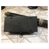 BRASS TELESCOPE AND METAL BOX