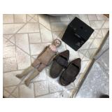 DOLL, CAMERA AND WOODEN SHOES