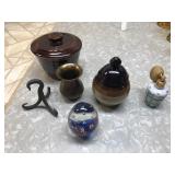 PERFUME BOTTLE, WEIGHT AND MISC