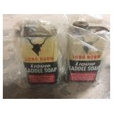 LOT OF 2 LONGHORN SADDLE SOAP CANS