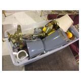 TOTE FULL OF ASSORTED ITEMS