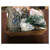 BOX OF VASES AND STONES